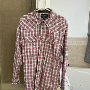 Authentic western apparel, Cody, James snap up shirt, red gray black,